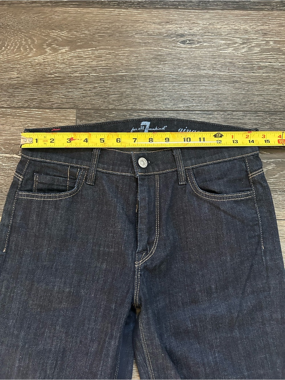 7 For All Mankind Dark Blue Wide Leg Jeans - Picture 5 of 7